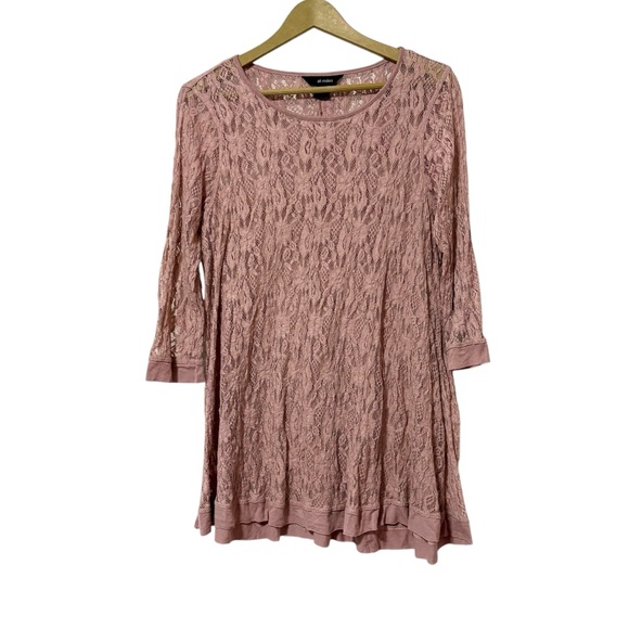 Ali Miles Tops - Ali Miles Blush Pink Lace Tunic Top Size Medium‎ Artsy Hippie Boho Western
